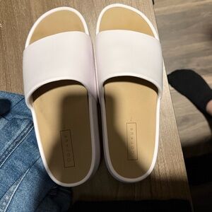 Corkys White Slide Slippers